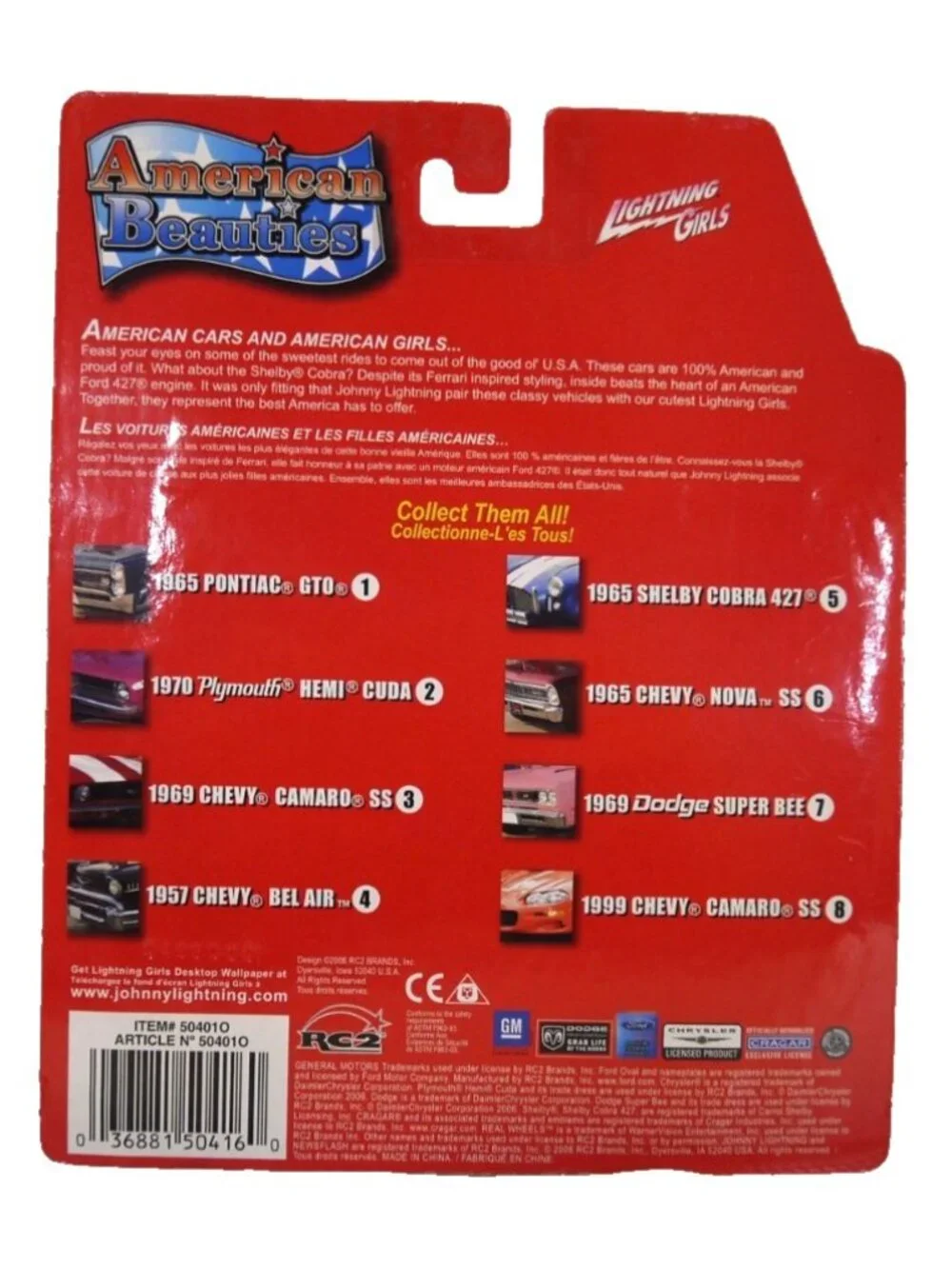 Johnny Lightning American Beauties '65 Shelby Cobra427 diecast car 1:64 New 2006